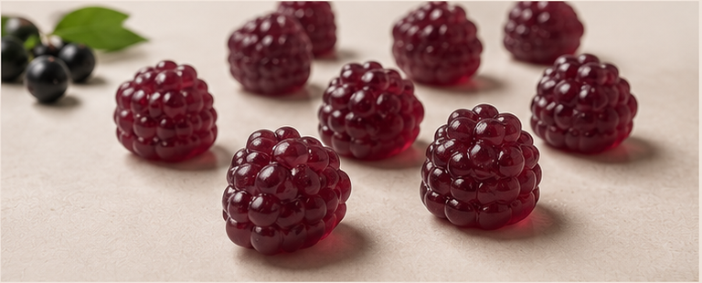 Berry-wine raspberry shaped Acai Berry gummies