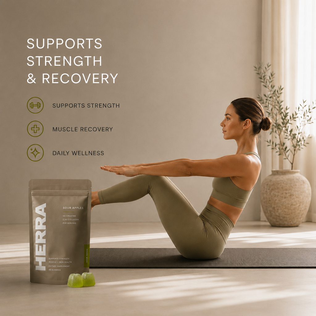 HERRA Creatine + Collagen Gummies Sour Apples